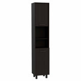 Tuhome Hobart Pantry with Four Legs, Two Cabinets, Two Open Shelves, Adjustable Legs, Modern Storage Solution for Kitchen