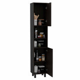 Tuhome Hobart Pantry with Four Legs, Two Cabinets, Two Open Shelves, Adjustable Legs, Modern Storage Solution for Kitchen