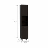 Tuhome Hobart Pantry with Four Legs, Two Cabinets, Two Open Shelves, Adjustable Legs, Modern Storage Solution for Kitchen