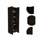 Tuhome Baleare Pantry Cabinet with Five Interior Shelves, Double Door Cabinet, Four Legs, Elegant White Finish for Bedroom, Living Room, or Office Storage