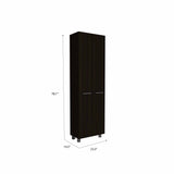Tuhome Baleare Pantry Cabinet with Five Interior Shelves, Double Door Cabinet, Four Legs, Elegant White Finish for Bedroom, Living Room, or Office Storage