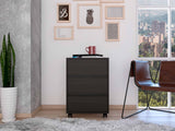 Tuhome Artemisa 3 Drawer Filing Cabinet with Four Casters, Superior Top, Mobile or Stationary Storage Solution for Office