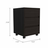 Tuhome Artemisa 3 Drawer Filing Cabinet with Four Casters, Superior Top, Mobile or Stationary Storage Solution for Office