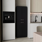 Lynch 71-Inch High Kitchen Pantry Storage Cabinet with Four Doors, Five Adjustable Shelves, Freestanding Cupboard for Dining Room, Living Room, Laundry or Multifunctional Home Organization and Space-Saving Storage Solutions