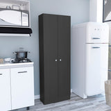 Tuhome Lambardi Tall Multistorage Cabinet with Double Door Design, Five Deep Interior Shelves, Freestanding Vertical Storage Solution for Kitchens, Laundry Rooms, Bedrooms or Utility Areas to Maximize Home Organization