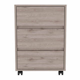 Tuhome Artemisa 3 Drawer Filing Cabinet with Four Casters, Superior Top, Mobile or Stationary Storage Solution for Office