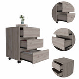 Tuhome Artemisa 3 Drawer Filing Cabinet with Four Casters, Superior Top, Mobile or Stationary Storage Solution for Office