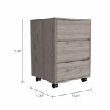 Tuhome Artemisa 3 Drawer Filing Cabinet with Four Casters, Superior Top, Mobile or Stationary Storage Solution for Office