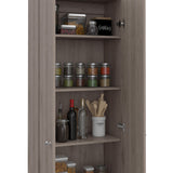 Tuhome Lambardi Tall Multistorage Cabinet with Double Door Design, Five Deep Interior Shelves, Freestanding Vertical Storage Solution for Kitchens, Laundry Rooms, Bedrooms or Utility Areas to Maximize Home Organization