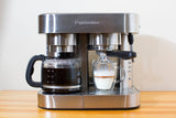 Stainless Steel Combination Pump Espresso Machine with 10-Cup Drip Coffeemaker