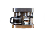 Stainless Steel Combination Pump Espresso Machine with 10-Cup Drip Coffeemaker