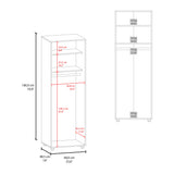 Aurora 70" Tall Bedroom Armoire with Double Doors, Hanging Rod, Two Interior Shelves and Bottom Shoe Shelf, Adjustable Legs, Wall Anchor for Safety, Modern Wardrobe Storage Cabinet