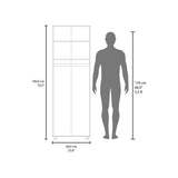 Aurora 70" Tall Bedroom Armoire with Double Doors, Hanging Rod, Two Interior Shelves and Bottom Shoe Shelf, Adjustable Legs, Wall Anchor for Safety, Modern Wardrobe Storage Cabinet