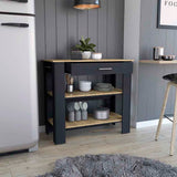 Tuhome Cala Kitchen Island 40 with Two Shelves, One Drawer, Four Legs, Modern and Functional Storage for Kitchen