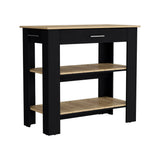 Tuhome Cala Kitchen Island 40 with Two Shelves, One Drawer, Four Legs, Modern and Functional Storage for Kitchen