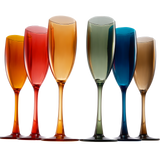 Unbreakable Pastel Color Acrylic Champagne Flutes Glasses | Set of 6