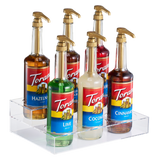 Acrylic Bottle Holder, Coffee Syrup Rack Display Case | 2-Tiered 6 Bottle