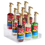 Acrylic Bottle Holder, Coffee Syrup Rack Display Case | 3-Tiered 9 Bottle