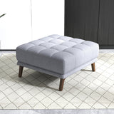 Addison Square Light Grey Upholstered Ottoman
