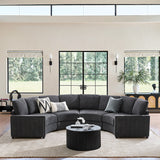 Aeris 138" Modern Curved Sectional Couch & Sofa With Curved Aesthetic