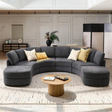 Aeris 138" Modern Curved Sectional Couch & Sofa With Curved Aesthetic