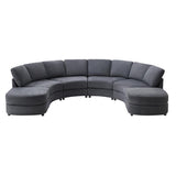 Aeris 138" Modern Curved Sectional Couch & Sofa With Curved Aesthetic