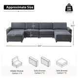 Aeris 138" Modern Curved Sectional Couch & Sofa With Curved Aesthetic
