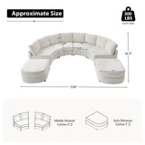 Aeris 138" Modern Curved Sectional Couch & Sofa With Curved Aesthetic
