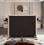 Aiden Velvet Bed - Elegant Wing Design with Deep Tufting, Chrome Nailheads & Solid Wood Frame