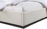 Alfie Bed - Luxurious Linen Upholstered Full Bed with Tall Headboard and Solid Wood Base Design