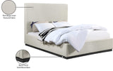 Alfie Bed - Luxurious Linen Upholstered Full Bed with Tall Headboard and Solid Wood Base Design