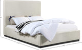 Alfie Bed - Luxurious Linen Upholstered Full Bed with Tall Headboard and Solid Wood Base Design