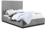 Alfie Bed - Luxurious Linen Upholstered Full Bed with Tall Headboard and Solid Wood Base Design