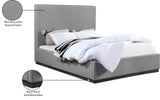 Alfie Bed - Luxurious Linen Upholstered Full Bed with Tall Headboard and Solid Wood Base Design