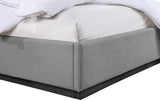Alfie Bed - Luxurious Linen Upholstered Full Bed with Tall Headboard and Solid Wood Base Design