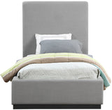 Alfie Bed - Luxurious Linen Upholstered Full Bed with Tall Headboard and Solid Wood Base Design