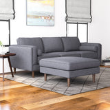 Amber Square Upholstered Ottoman (Seaside Grey)