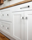 DESIGN1071 Matte Black Modern Square Knobs - Heavy-Duty Kitchen & Dresser Hardware | 1.26" Length