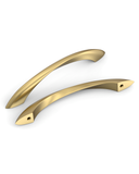 DESIGN2554 Brushed Gold Cabinet Pulls – Modern Luxe, Twisted Bar & Arched Bow for Modern Kitchen