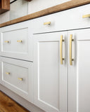 DESIGN3046 Brushed Gold Cabinet Handles | Sleek, Durable, and Easy to Install for Cabinets, Drawers & Closets