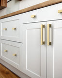 DESIGN2891 Brushed Gold Rectangular Cabinet Handles - Heavy-Duty Modern Kitchen Hardware | 5" Pulls