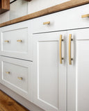 DESIGN3046 Brushed Gold Cabinet Handles | Sleek, Durable, and Easy to Install for Cabinets, Drawers & Closets