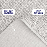 American Soft Linen 100% Cotton Bath Mat Rugs, 17x24 inches with Silicone Backing, Soft Absorbent Grip-Enhanced Bath Mats for Bathroom