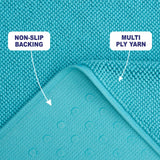 American Soft Linen 100% Cotton Bath Mat Rugs, 17x24 inches with Silicone Backing, Soft Absorbent Grip-Enhanced Bath Mats for Bathroom