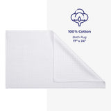 American Soft Linen 100% Cotton Bath Mat Rugs, 17x24 inches with Silicone Backing, Soft Absorbent Grip-Enhanced Bath Mats for Bathroom