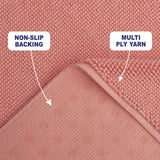 American Soft Linen 100% Cotton Bath Mat Rugs, 20x34 inches with Silicone Backing, Soft Absorbent Grip-Enhanced Bath Mats for Bathroom - 35 Set Case Pack