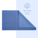 American Soft Linen 100% Cotton Bath Mat Rugs, 20x34 inches with Silicone Backing, Soft Absorbent Grip-Enhanced Bath Mats for Bathroom