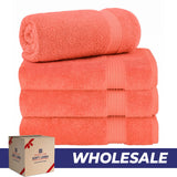 American Soft Linen Bekos 100% Cotton Turkish 4-Piece Bath Towel Sets, Wholesale Luxury Bath Towels