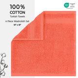 American Soft Linen Bekos 100% Cotton Turkish 4-Piece Washcloth Towel Sets, Wholesale Luxury Towels