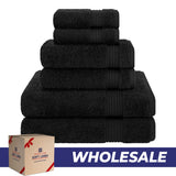 American Soft Linen Bekos 100% Cotton 6-Piece Turkish Bath Towel Sets, Wholesale Luxury Bath Towels